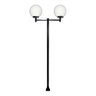 Poste Luminária Dupla Globo G Braço Reto Jardim Preto 200cm - 1