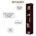 Ver imagem 4 de Estante Livreiro Janaina 4 Prateleiras Castanho Ajl