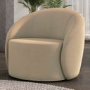 Ver imagem 1 de Poltrona Sala Decorativa Redonda 91cm Steve Suede Marrom Rt I01 - Mpozenato
