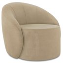 Ver imagem 2 de Poltrona Sala Decorativa Redonda 91cm Steve Suede Marrom Rt I01 - Mpozenato