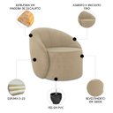 Ver imagem 3 de Poltrona Sala Decorativa Redonda 91cm Steve Suede Marrom Rt I01 - Mpozenato