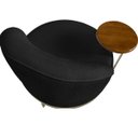Ver imagem 7 de Poltrona Cadeira Giratória Naomi com Mesa Lateral Boucle Preto Bz Home Decor
