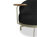 Ver imagem 5 de Poltrona Cadeira Giratória Naomi com Mesa Lateral Boucle Preto Bz Home Decor