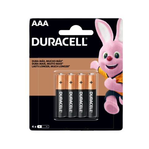 4 Pilhas Alcalinas Aaa Palito Duracell