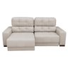 Sofá Retrátil 3 Lugares Lisboa 210cm Couro Off White - 8