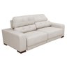 Sofá Retrátil 3 Lugares Lisboa 210cm Couro Off White - 1