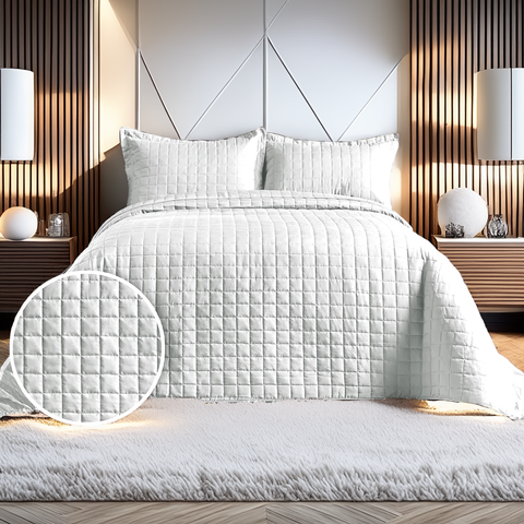 Cobre Leito Colcha + Porta Travesseiro 400 Fios Dupla Face Decoração Cama King