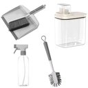 Ver imagem 1 de Kit Acessórios de Limpeza Lavanderia Flow Bege Pá de Lixo Borrifador Escova Dispenser