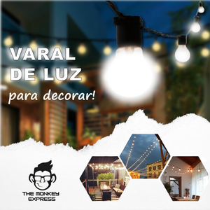 VARAL DE LUZ 50 METROS PRETO S/LAMPADAS