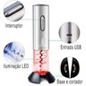 Abridor de Vinho Elétrico Saca Rolha Recarregável Usb Lorben - 2