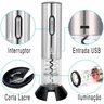 Abridor de Vinho Elétrico Saca Rolha Recarregável Usb Lorben - 3