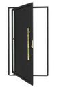 Ver imagem 1 de Porta Pivotante Lambril Visione c/Puxador D. Super Preto Dourado 100 Brimak