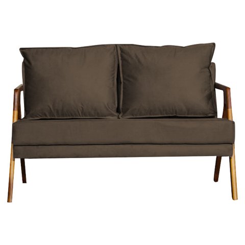 Namoradeira Mona Luxo Decorativa Recepção - Suede Marrom