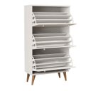 Ver imagem 3 de Sapateira Multiuso Vertical 3 Portas Basculantes para Quarto ou Hall de Entrada com Pés Palito
