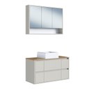 Ver imagem 2 de Conjunto para Banheiro 88,4cm com Cuba Gabinete Suspenso e Espelheira Berlin Art In Móveis