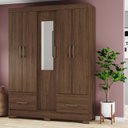 Ver imagem 1 de Guarda Roupa Solteiro 5 Portas 2 Gavetas Chale Briz