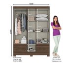 Ver imagem 2 de Guarda Roupa Solteiro 5 Portas 2 Gavetas Chale Briz