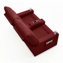 Ver imagem 4 de Poltrona do Papai Reclinável Cinema 2 Lugares Manual Baú Usb Haifa F05 Veludo Vermelho - Lyam