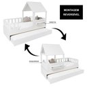 Ver imagem 5 de Bicama Casinha com Telhado Mdf e Grades Anatômica Branco Mobilistore
