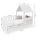 Ver imagem 4 de Bicama Casinha com Telhado Mdf e Grades Anatômica Branco Mobilistore