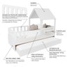 Bicama Casinha com Telhado Mdf e Grades Anatômica Branco Mobilistore - 3
