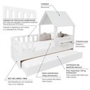 Ver imagem 3 de Bicama Casinha com Telhado Mdf e Grades Anatômica Branco Mobilistore