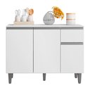 Ver imagem 1 de Balcão de Cozinha Vanessa 105cm Branco com Tampo Mdp - Ajl Móveis