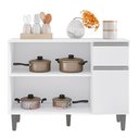 Ver imagem 3 de Balcão de Cozinha Vanessa 105cm Branco com Tampo Mdp - Ajl Móveis