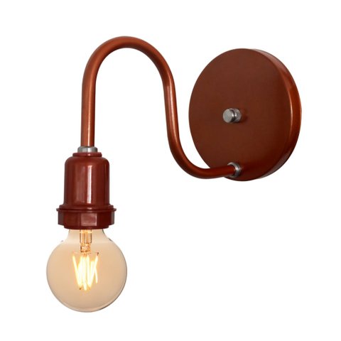 Arandela de Parede Colonial Retrô Simples - Soquete E-27 – Abf Luminárias:cobre Terra