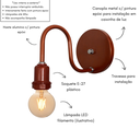 Ver imagem 3 de Arandela de Parede Colonial Retrô Simples - Soquete E-27 – Abf Luminárias:cobre Terra