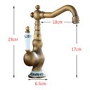 Ver imagem 4 de Torneira Baixa Pia Mesa Bronze Antigo Porcelana Vintage Luxo