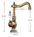 Ver imagem 4 de Torneira Baixa Pia Mesa Bronze Antigo Porcelana Vintage Luxo