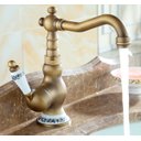 Ver imagem 1 de Torneira Baixa Pia Mesa Bronze Antigo Porcelana Vintage Luxo