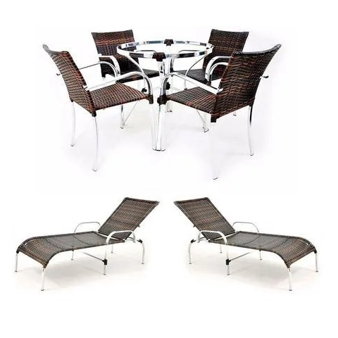 KIT ESPREGUIÇADEIRA CATAR E MESA 4 LUGARES ORIGINAL MÓVEIS