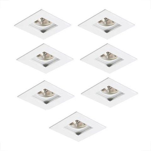 Kit 7 Spot Recuado de Embutir Direcionavel Branco Par 20 AC873