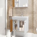 Ver imagem 3 de Kit para Banheiro Bora Bora Branco Ripado