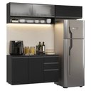 Ver imagem 2 de Armário de Cozinha Compacta 200 cm Suspenso Preto Nice Madesa 11 Xa
