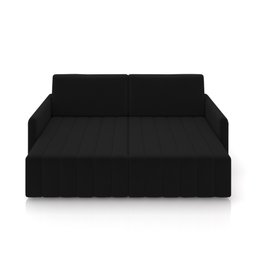 Sofá-cama Decorativo Retrátil Thanos 2 Lugares 192cm Veludo Preto G45 - Gran Belo - 6