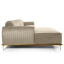 Ver imagem 6 de Sofá com Chaise Cocie 3 Lugares Fixo 230cm Bege Veludo Sallar Home