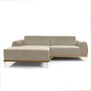 Ver imagem 1 de Sofá com Chaise Cocie 3 Lugares Fixo 230cm Bege Veludo Sallar Home