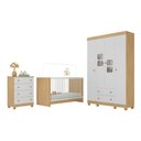 Ver imagem 1 de Quarto de Bebê Completo com Berço 3 em 1 para Colchão 130x60cm Sol Multimóveis Mp4522 Madeirado/