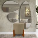Ver imagem 1 de Puff Decorativo Principe Redondo Pes Madeira Tecido Veludo:bege