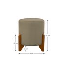 Ver imagem 4 de Puff Decorativo Principe Redondo Pes Madeira Tecido Veludo:bege