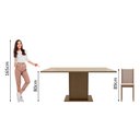 Ver mais imagens de Conjunto Sala de Jantar Moscou Plus Madesa Mesa Tampo de Vidro com 6 Cadeiras Rustic/Crema/Pérola Co