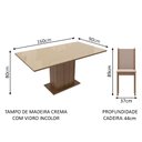 Ver imagem 3 de Conjunto Sala de Jantar Moscou Plus Madesa Mesa Tampo de Vidro com 6 Cadeiras Rustic/Crema/Pérola Co