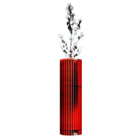 Vaso de Chão Decorativo Grande Torre -:marrom/70x20cm