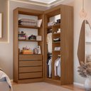 Ver imagem 3 de Closet Casal Salvo 4 Gavetas 7 Prateleiras Freijó/branco - Pnr Móveis