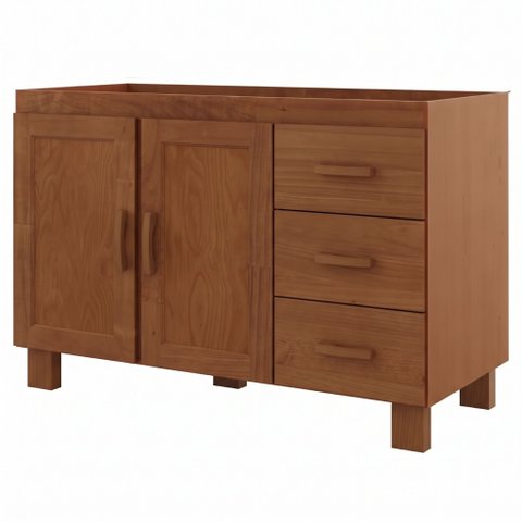 Balcao para Pia 2 Portas 120 cm Madeira Macica Taeda 1291C Castanho Festra