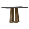 Mesa de Jantar Rubi 120x80 Cm com Vidro Imbuia Preto – New Ceval - 1