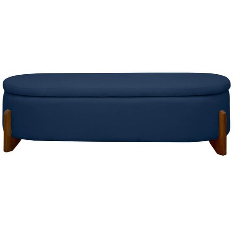 Puff Baú Organizador de Sapatos Thor para Cama King Size Bouclé:azul Marinho